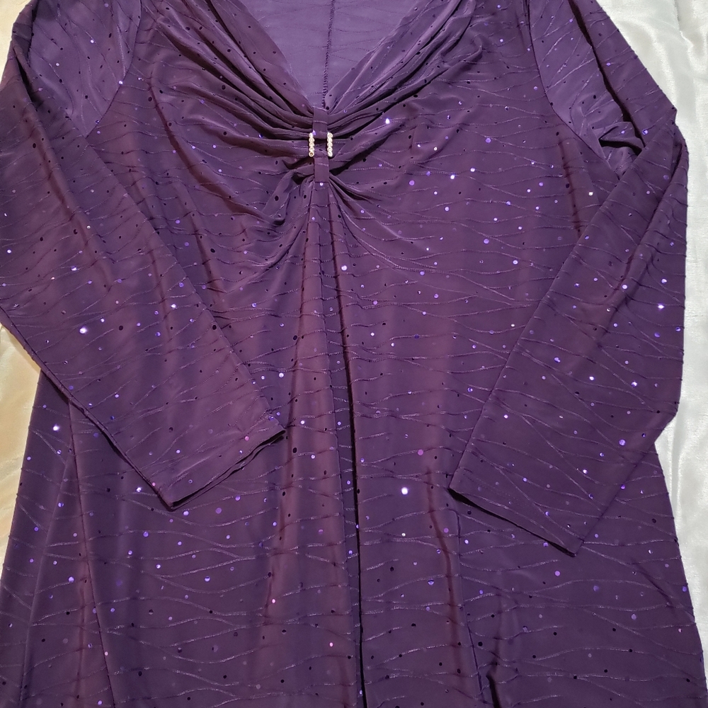 Jaclyn Smith size 2X purple long sleeve blouse